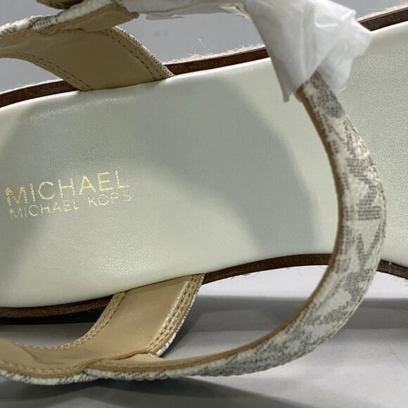NEW MICHAEL KORS Richie Signature Logo Espadrille Sandals Vanilla Size 9.5W - Picture 4 of 8